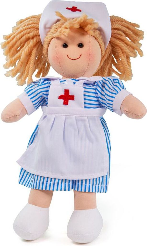 BigJigs Puppe Nancy - weiche Stoff Krankenschwesterpuppe 28 Produktbild 