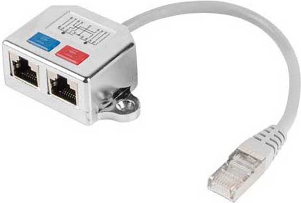 Lanberg-Adapter LAN RJ45/2x RJ45 FTP-Splitter ad-0026-s