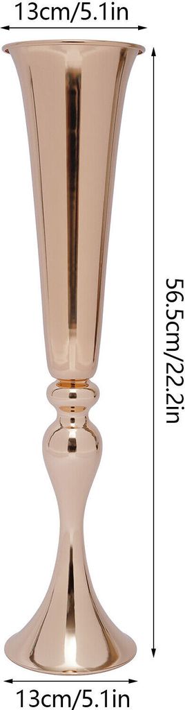 6 Stück Vasen Meatll Set 56,5cm (gold) für Hochzeit Party Produktbild 2