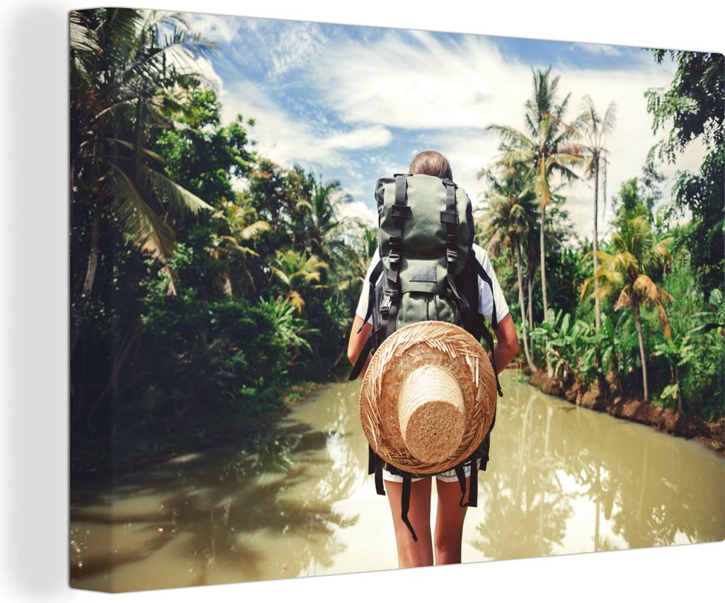 OneMillionCanvasses - Leinwandbilder - 150x100 cm, Dschungel - Reisen - Wasser, Wandbilder Kunstdruck Wanddekoration