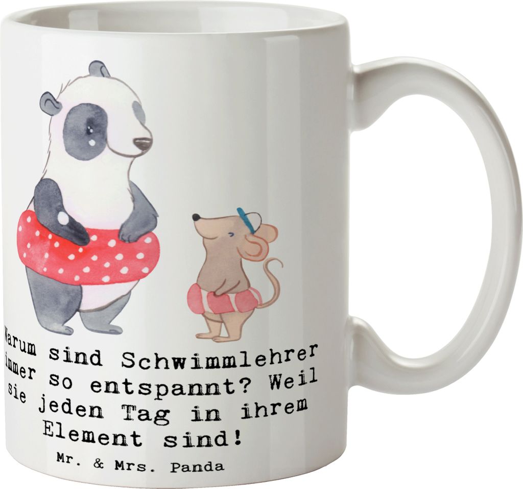 Mr. & Mrs. Panda Kaffeebecher Entspannte Schwimmlehrer - Produktbild 