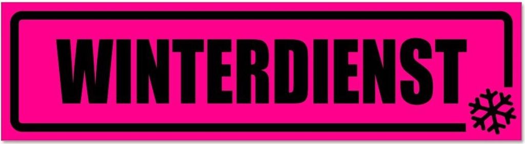 Kiwistar - Autoaufkleber - Pink - Schwarz - 20 x 5,3 cm - Winterdienst Schneeflocke invertiert - Hinweis Aufkleber Sticker für Auto, Kfz, Fahrrad,...