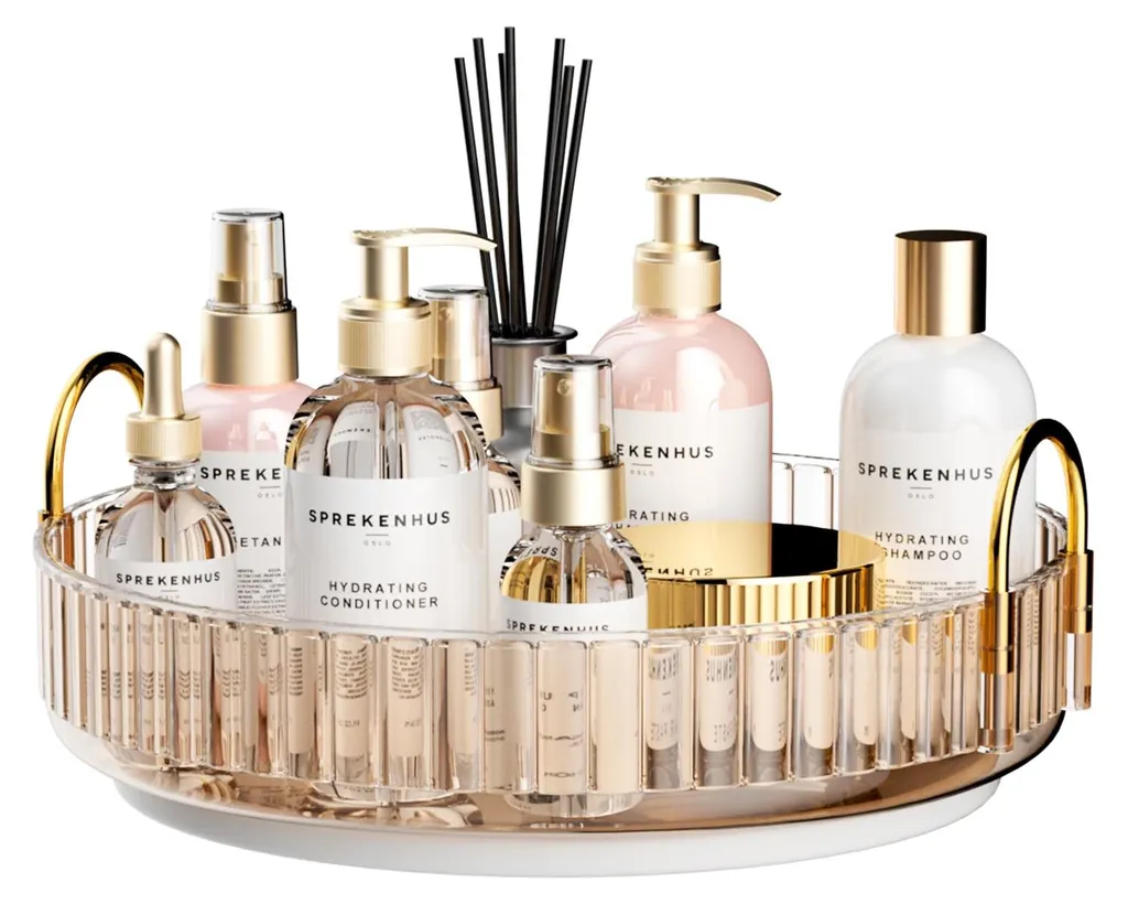 Solution rangement maquillage pivotant ambre : stop au désordre !