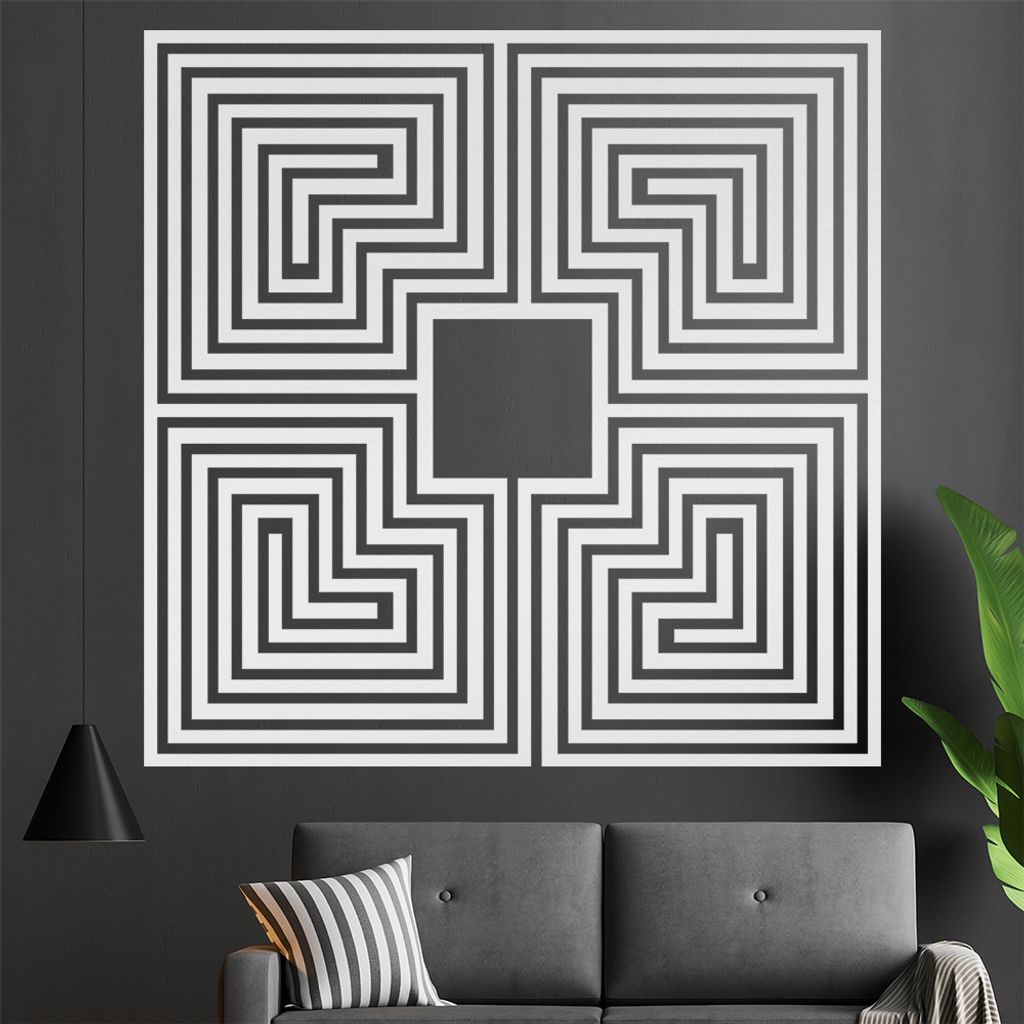 Römisches Labyrinth Wandtattoo in 6 Größen - Wandaufkleber Wall Sticker - Dekoration, Küche, Wohnzimmer, Schlafzimmer, Badezimmer
