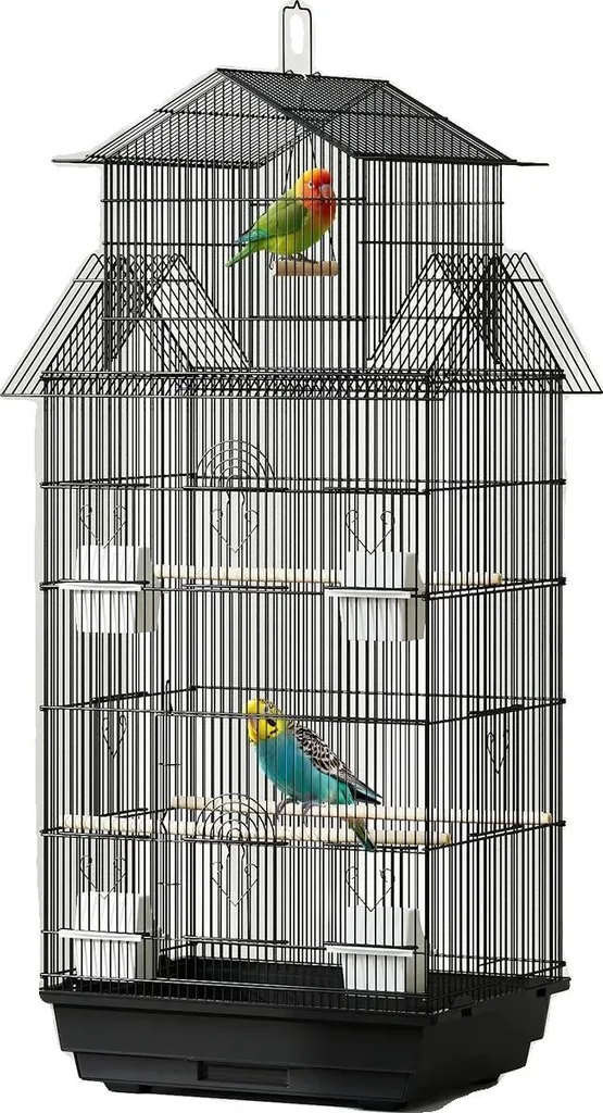 Grande volière d'intérieur en inox 104cm pour perruches et petits oiseaux