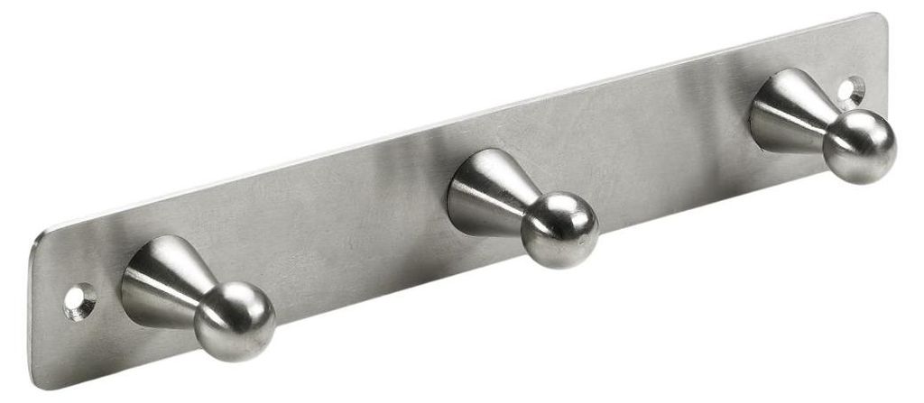 Hettich Garderobenleiste 3 Haken 22,0 x 3,5 x 3,6 cm Edelstahl