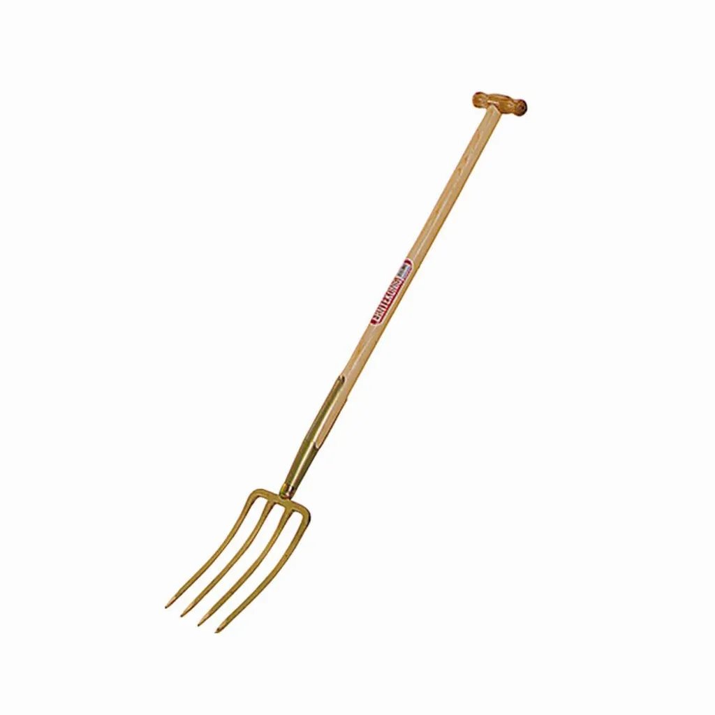 Fourche à bêcher robuste 4 dents laquées 26x17cm et manche frêne résistant