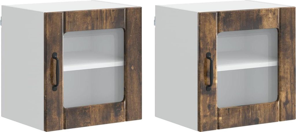 Küchenschrank 2 pcs Geräucherte Eiche 40 x 31 x 40 cm