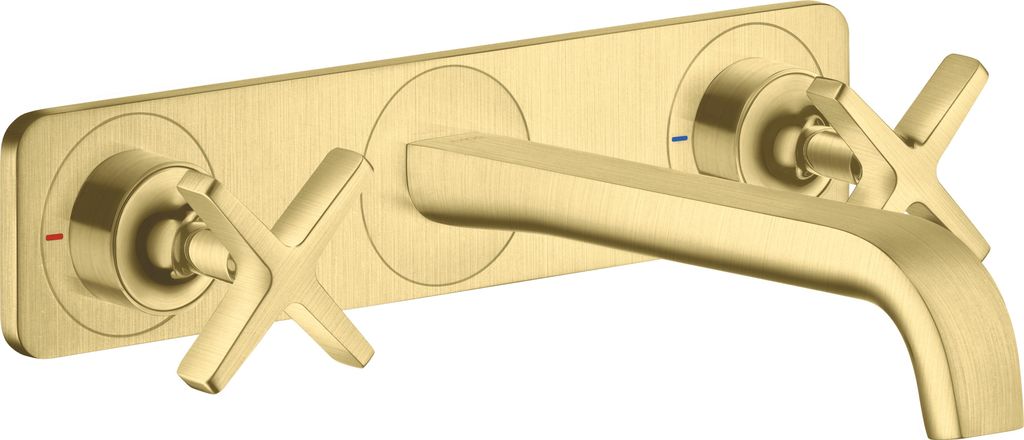 hansgrohe AXOR Citterio E 3-Loch Waschtischarmatur Unterputzmodell mit Platte für Wandmontage, 36115950