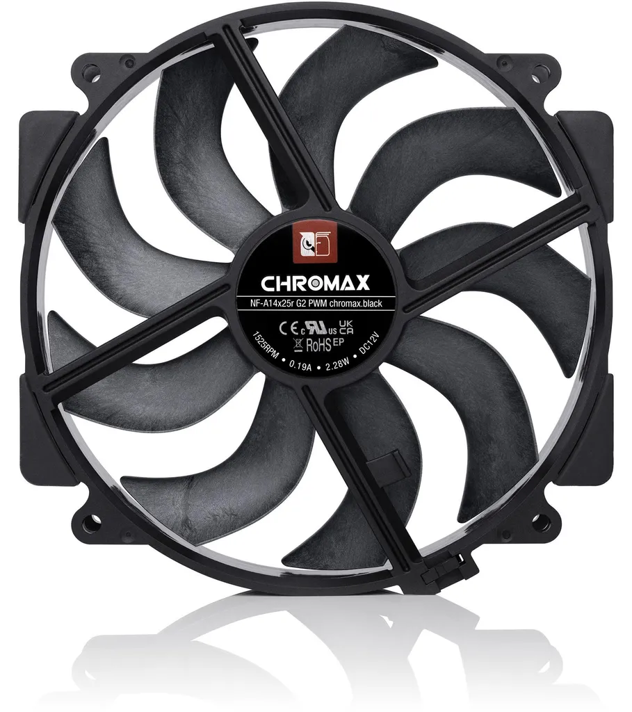 Noctua NF-A14x25r G2 PWM chromax.black ventilateur de boîtier haut de gamme
