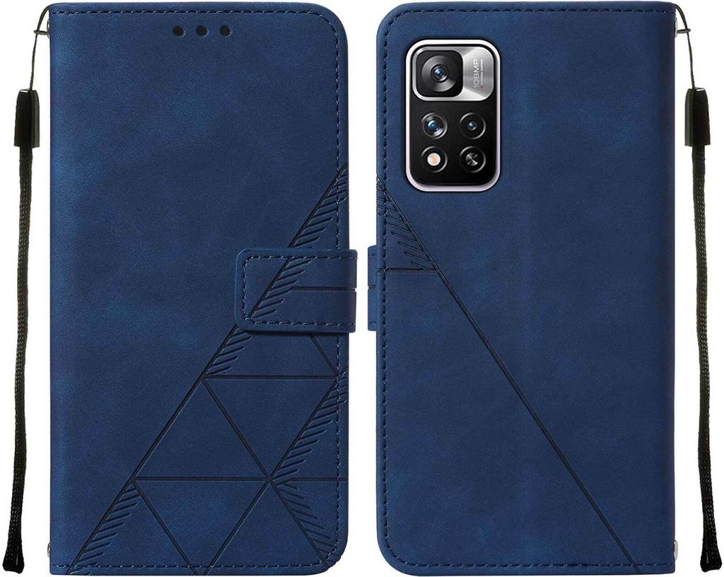 Xiaomi Poco X4 NFC Case, WindCase Butterfly PolyurethanLeather Flip Wallet Card Slots with Hand Strap, Stand Cover for Xiaomi Poco X4 NFC Blau