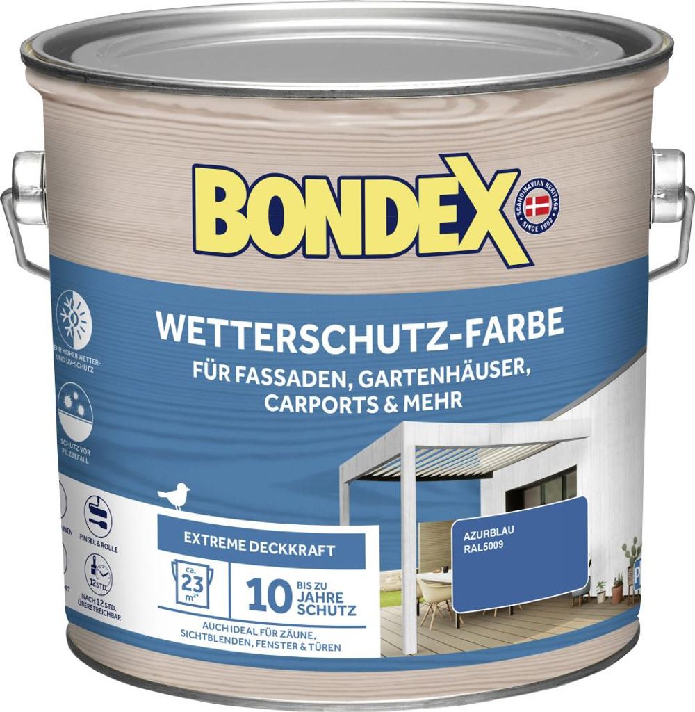 Bondex Wetterschutzfarbe 2,5 L azurblau Produktbild 