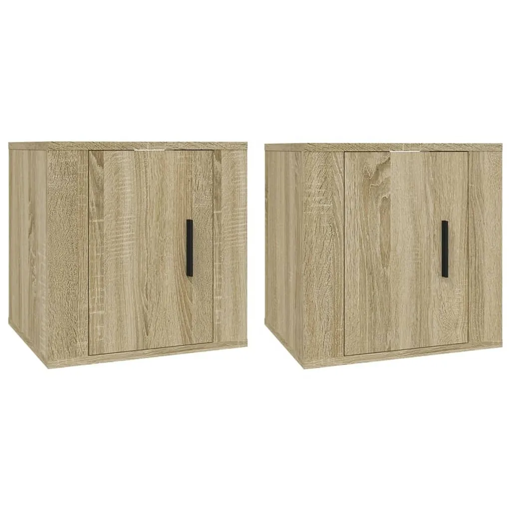 Coppia Pensili TV Rovere Sonoma 40x34,5x40 cm - Mobili Sospesi Design