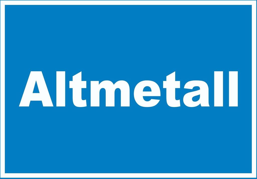 Altmetall Mülltrennung Schild mit Text waagerecht A6 Rückseite selbstklebend