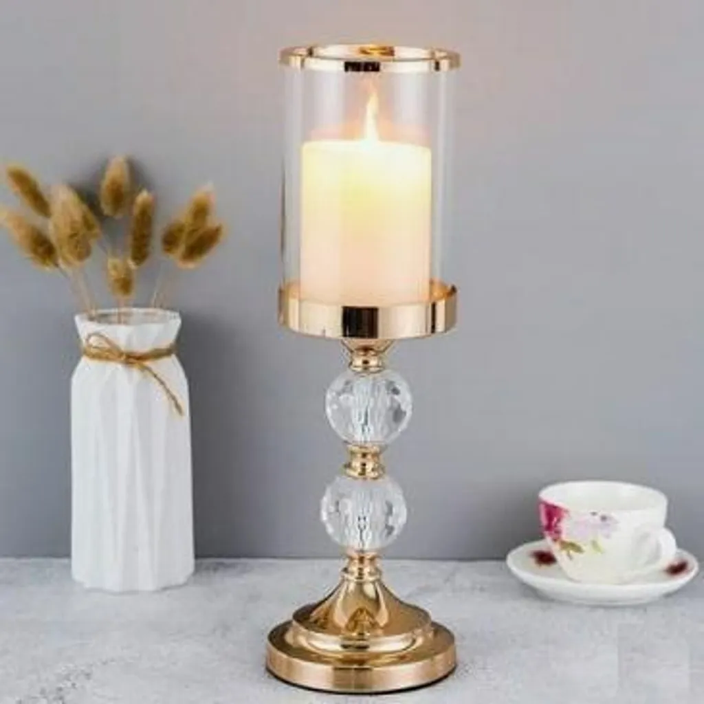 Apt Da191A Set de 3 Bougies Dorées Élégantes pour Décoration de Table - 2