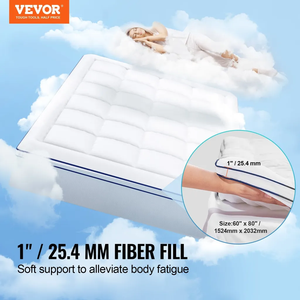 Protège-matelas 25,4mm : Solution Contre Matelas Dur - Lavable et Confortable - 2