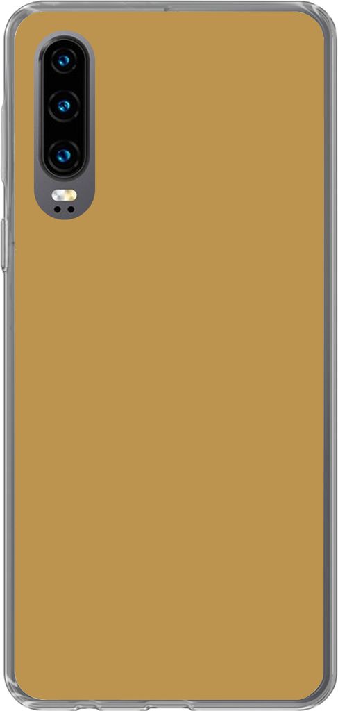 MuchoWow Handyhülle Schutzhülle Hülle für Telefoonhoesje Huawei P30 Ockergelb - Farbe - Herbst - Gelb - Fest - Farben Silikon Softcase Handy ...