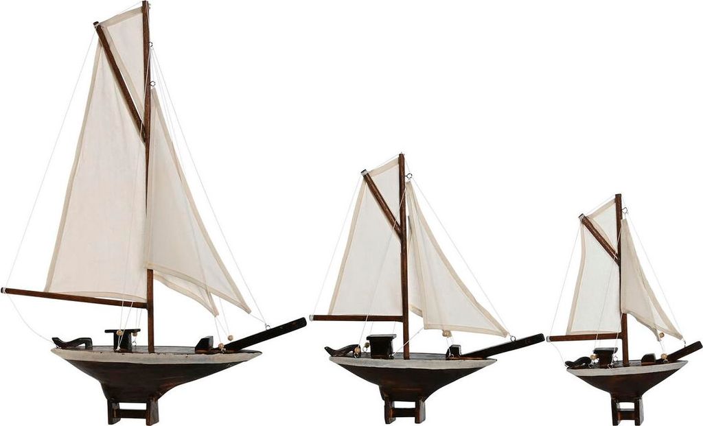 Deko-Figur Home ESPRIT Weiß Braun Mediterraner 55 x 8 x 70 cm (3 Stücke)