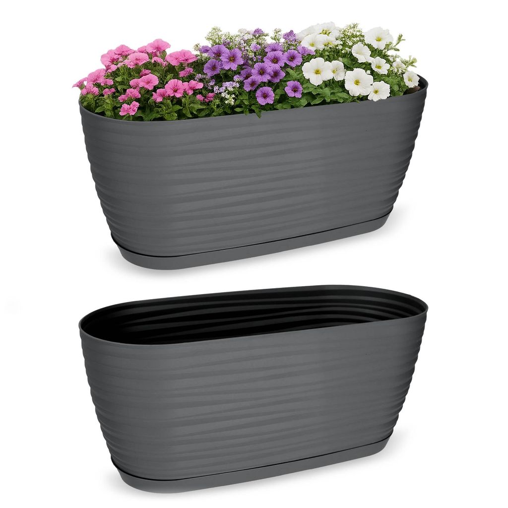KADAX Blumentopf mit Untersetzer "Temara", Blumenkübel, Produktbild 