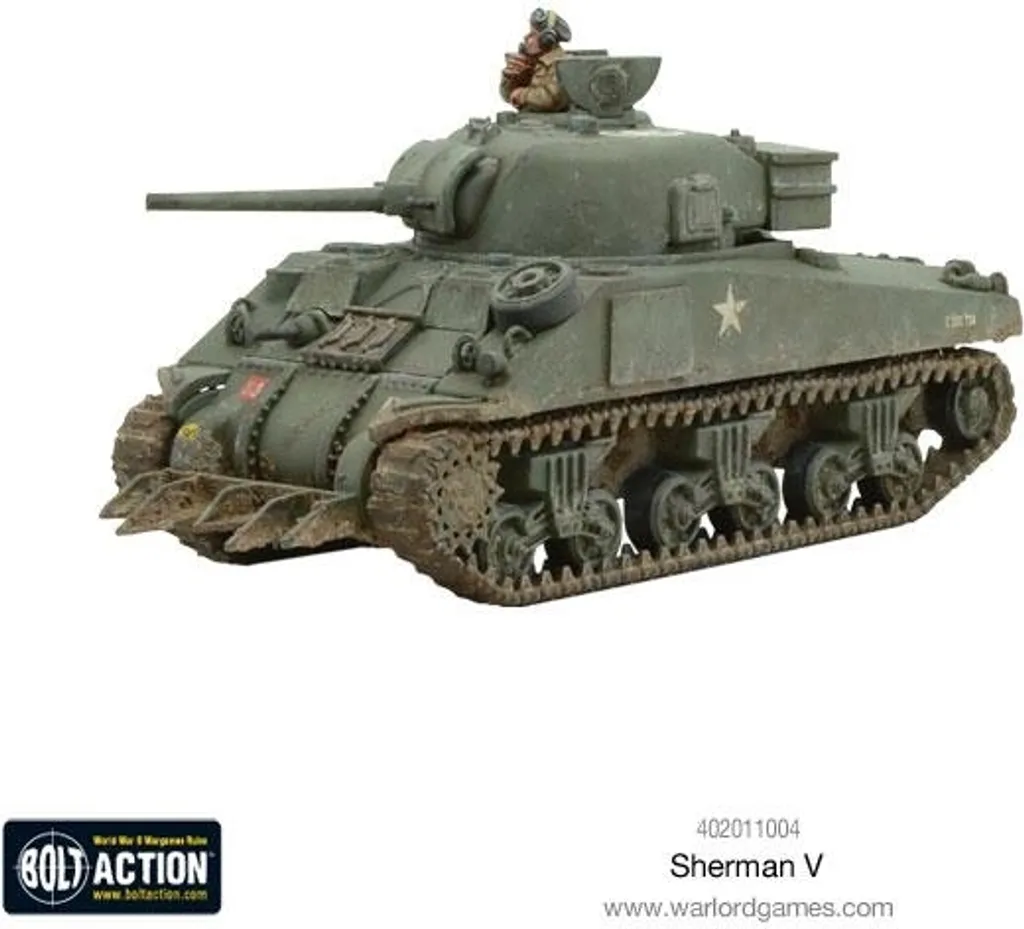 Sherman V Bolt Action - Char Blindé Détallé en Plastique pour Wargame