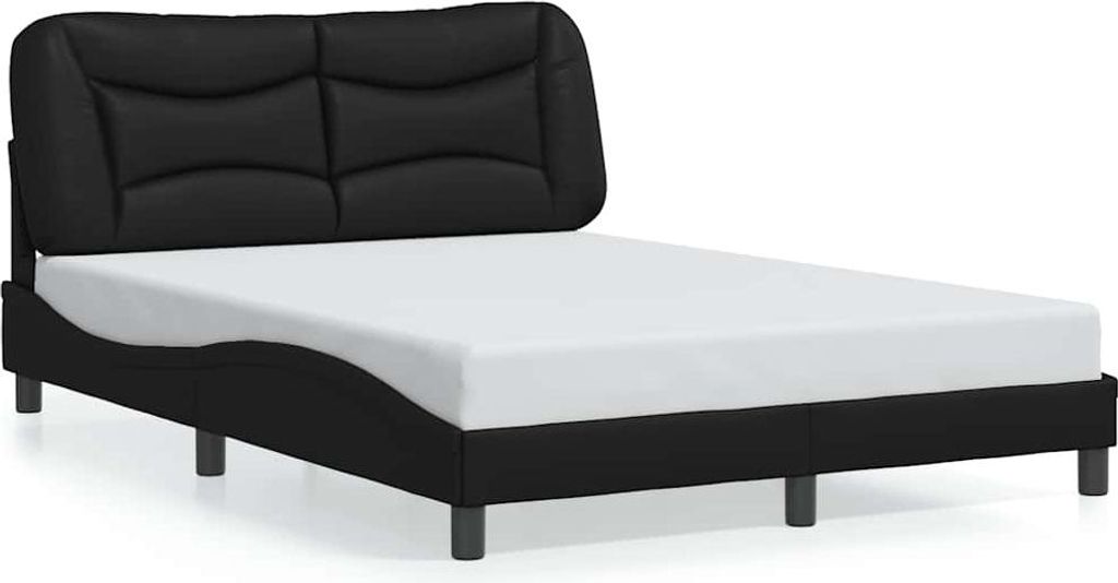vidaXL Bettgestell ohne Matratze "Hvar" Schwarz 140x190 cm Produktbild 