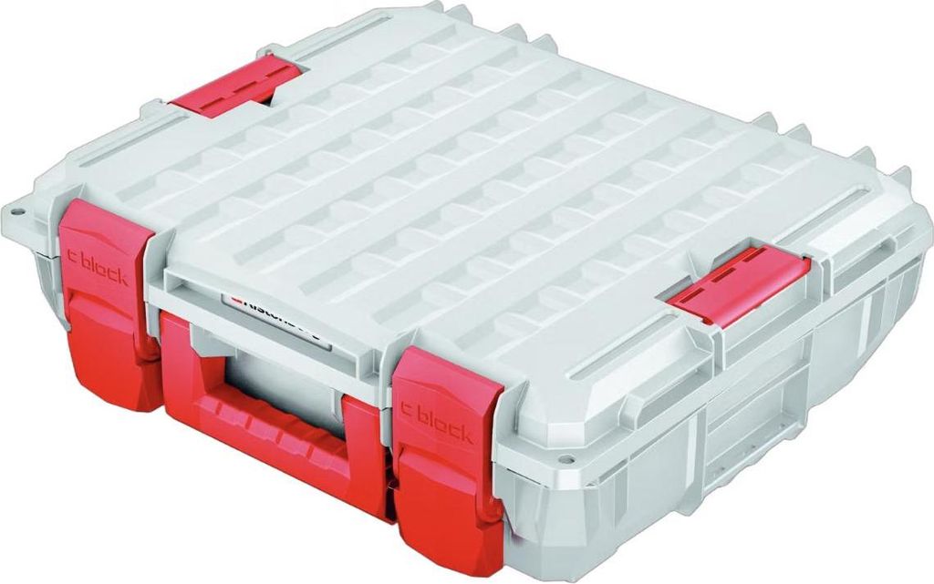 Kistenberg C Block Pro Werkzeugkoffer - robustes modulares Aufbewahrungssystem - 450 x 380 x 135 mm - grau