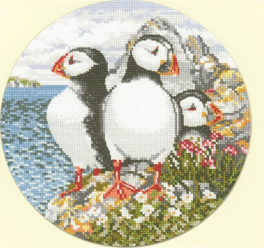 Kit Point de Croix Heritage Patrouille de Puffins AMPP487-A Aida 19,5cm