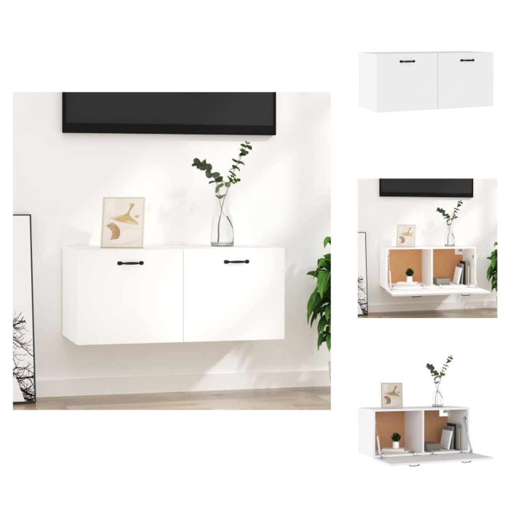vidaXL Wandschrank Weiß 80x35x36,5 cm Holzwerkstoff - Wandregale