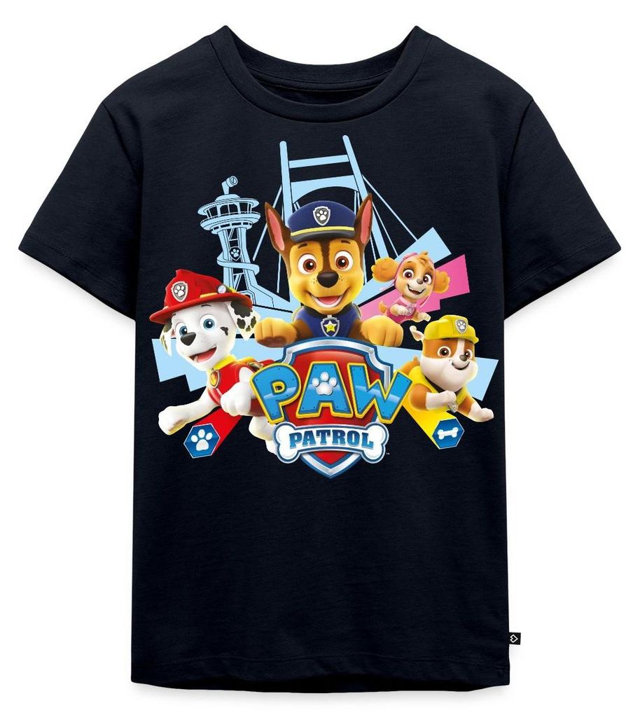 Spreadshirt Paw Patrol Logo Kinder Premium T-Shirt, 110/116 (4 Jahre), Navy