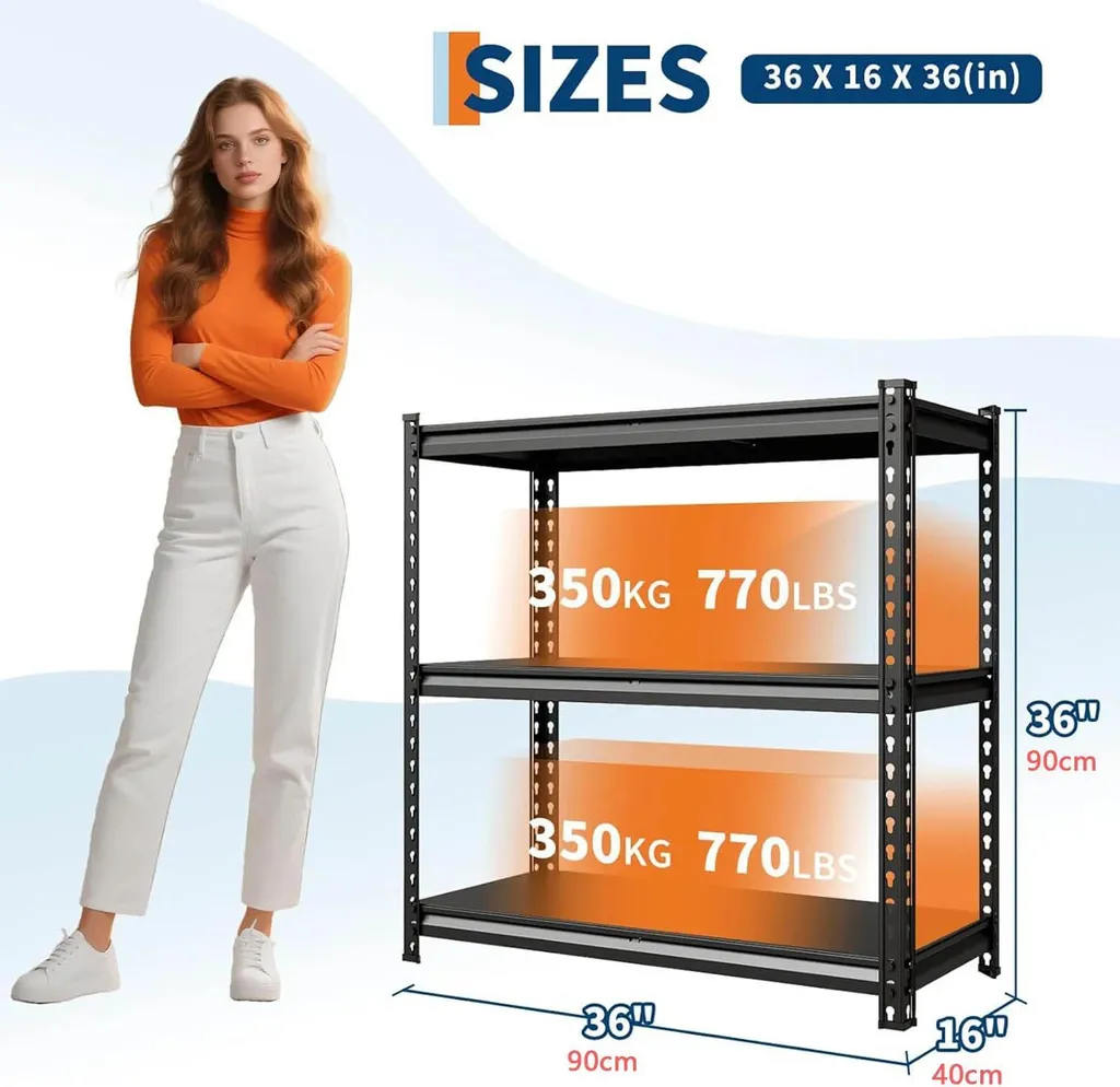 Étagère en acier robuste anti-rouille 3 niveaux - Stockage modulable - 3