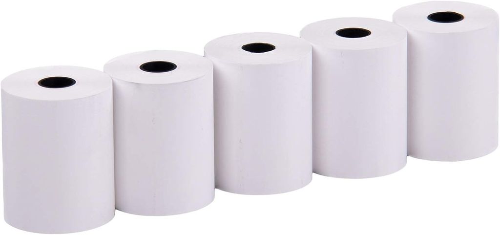 Thermorollen unbedruckt 57/25m/12 Ø4,6cm 5 Stück