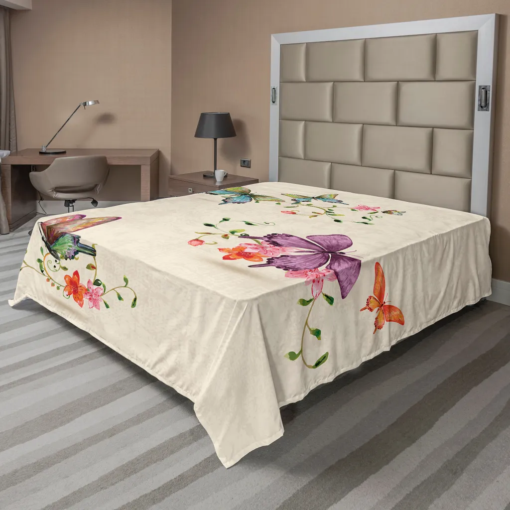 Lenzuolo ABAKUHAUS Farfalla Acquerello 266x260cm | Arredo Letto Premium