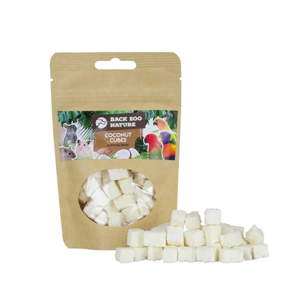 Back Zoo Nature - Getrocknete Kokosnusswürfel für Papageien 50g