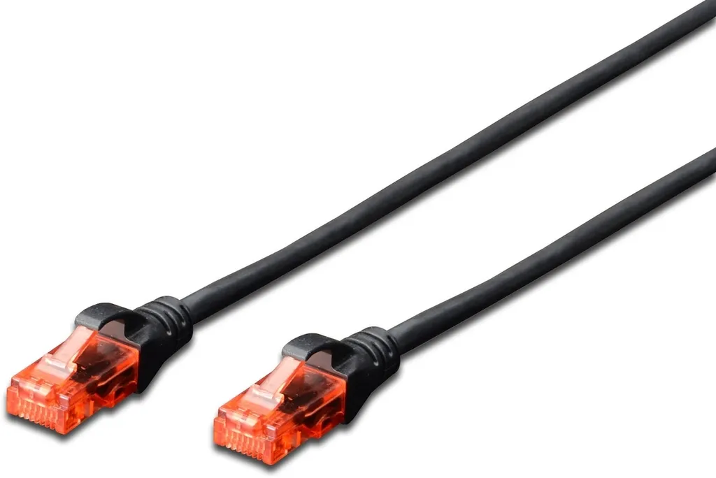 Cavo Rete DIGITUS Cat 6 U/UTP 1mt Nero - Performance Gigabit Garantita