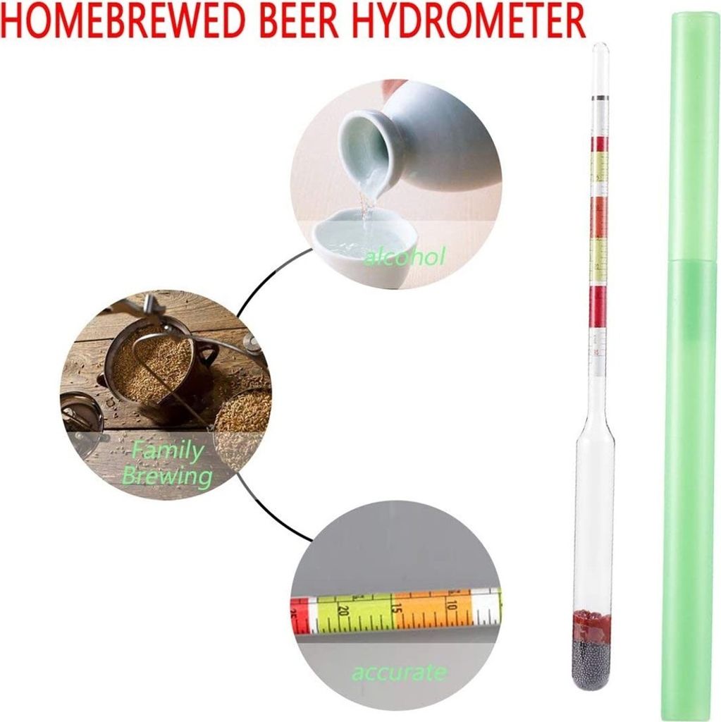 3 Skala Hydrometer Alkohol Brix Meter 3 in 1 Densimeter für Wein Bier