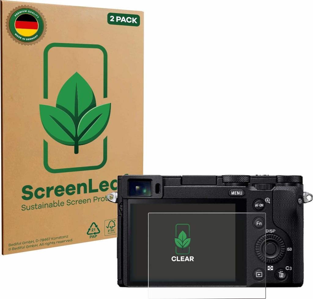 2x ScreenLeaf Schutzfolie für Sony RX1R III nachhaltiger Displayschutz Display Schutz Folie Klar Transparent
