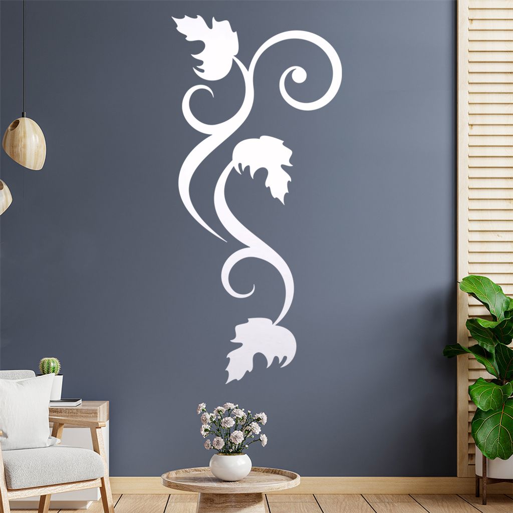 Blätter - Linien Wandtattoo in 6 Größen - Wandaufkleber Wall Sticker - Dekoration, Küche, Wohnzimmer, Schlafzimmer, Badezimmer