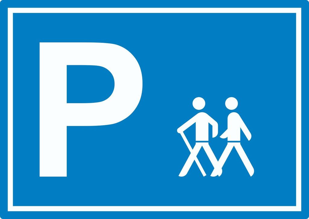 Wanderer Parkplatz Aufkleber waagerecht A7 (74x105mm)