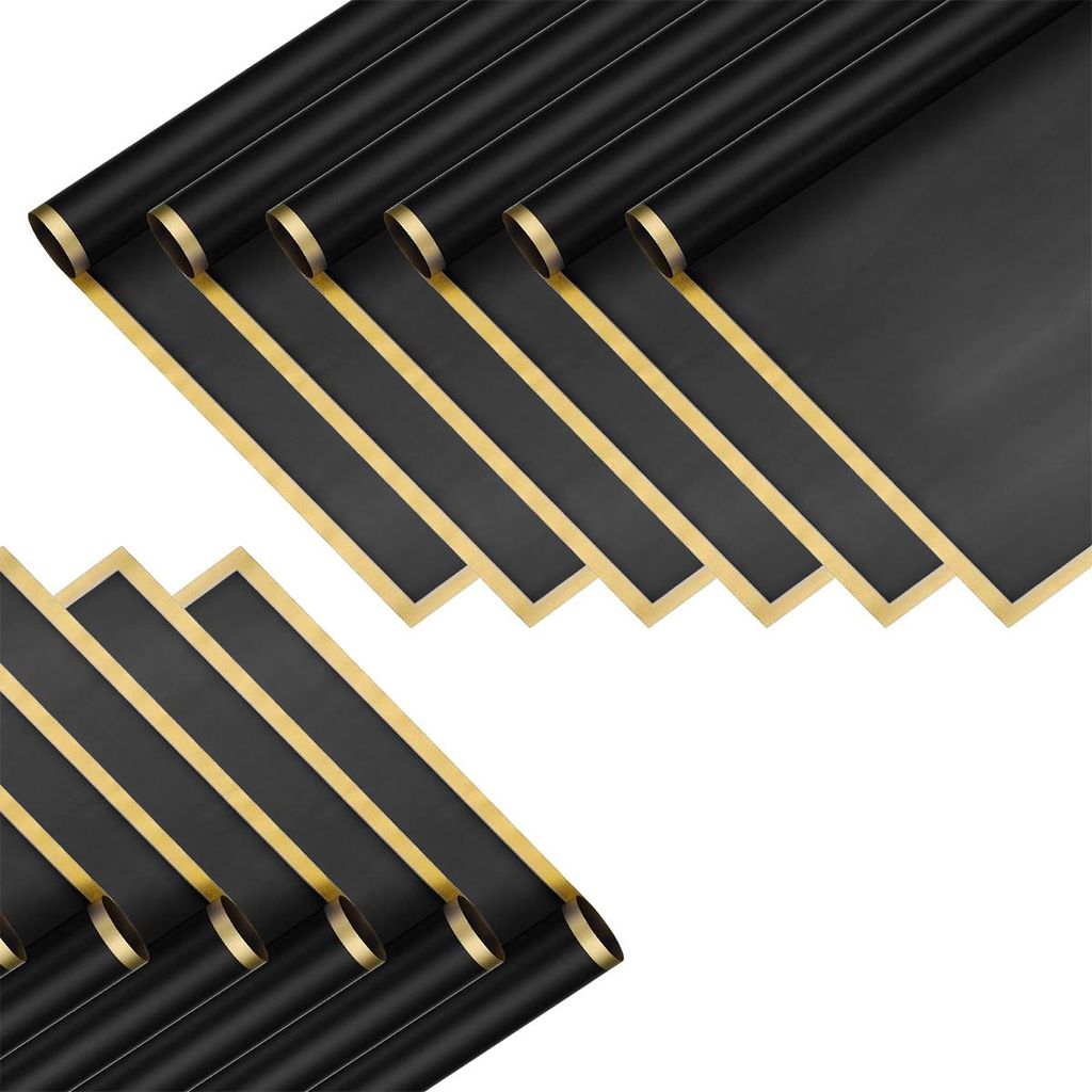 Floristenpapier Schwarz Gold, 100 Blätter, wasserfest Produktbild 