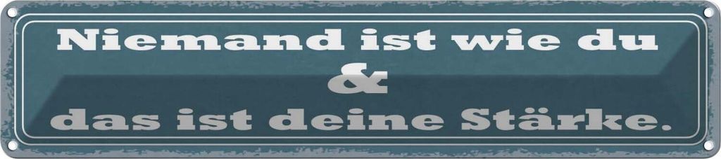 vianmo Blechschild 10x46 cm Niemand ist die du deine Stärke Spruch Zitat