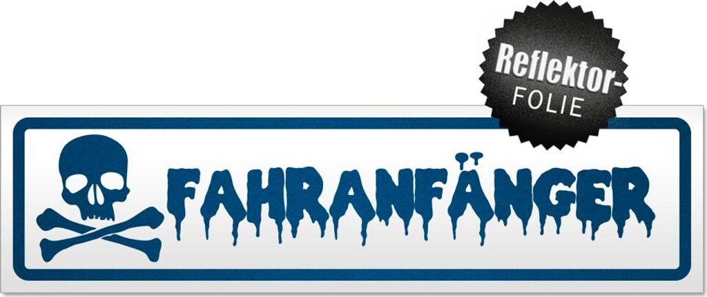 Fahranfänger Totenkopf Magnetschild Schild magnetisch