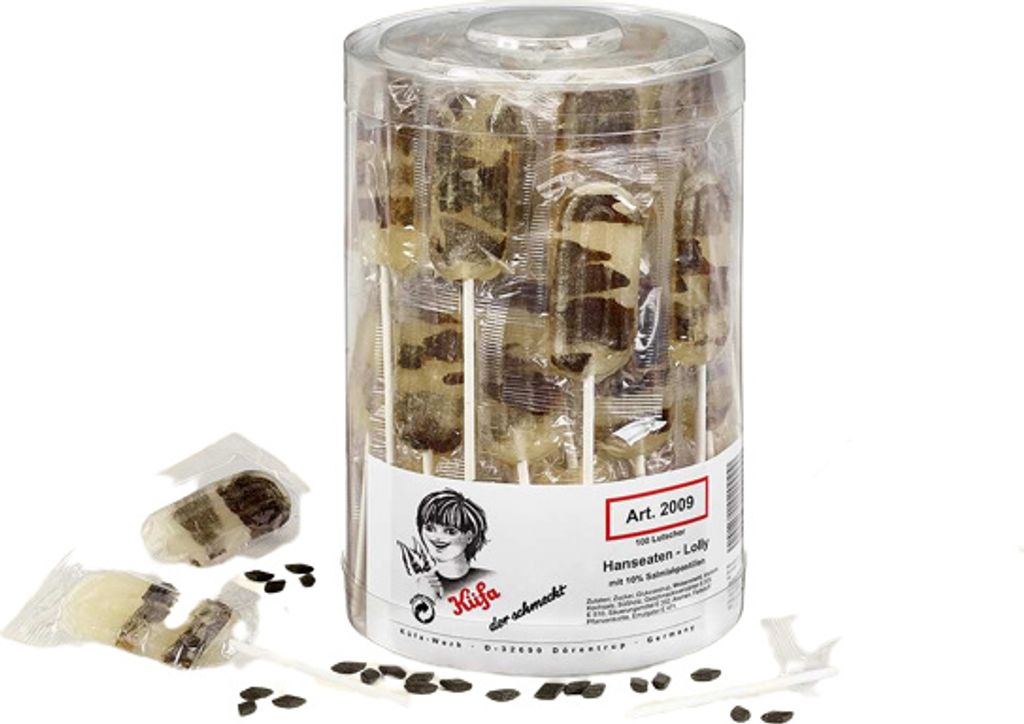 Küfa Hanseaten-Lolly mit Salmiakpastillen (100 Lollys) Produktbild 