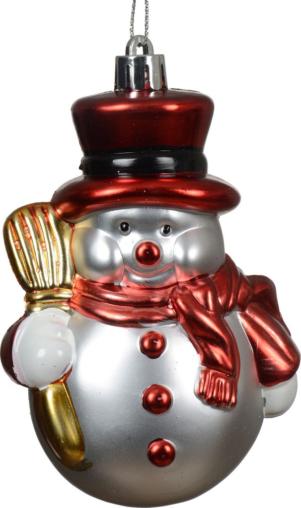 Christbaumschmuck Kunststoff 7cm Schneemann Figur Weiß / Produktbild 