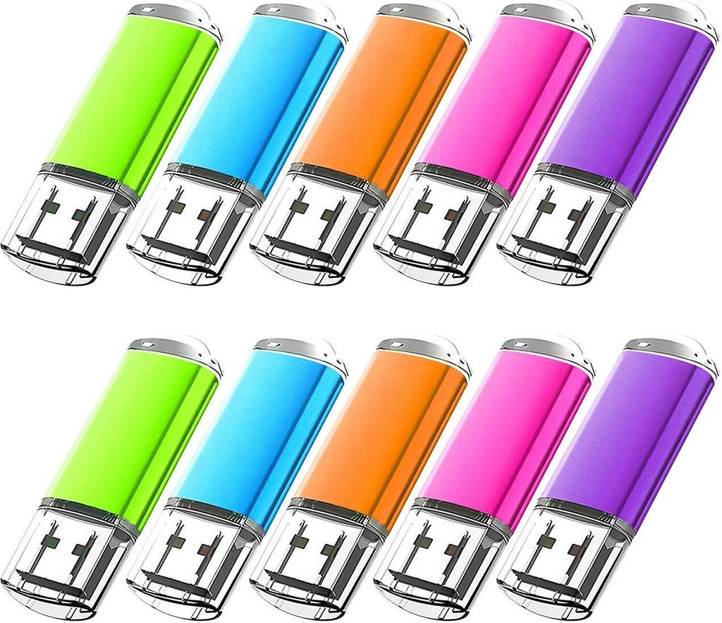 10x 2GB USB 2.0 Stick Flash USB Drive Kompakt USB Flashdrive Speicherstick Memorystick Farbe: Mehrfarbig