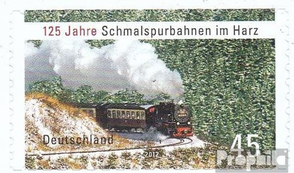Briefmarken BRD (BR.Deutschland) 2012 Mi 2916 (kompl.Ausg.) selbstklebende Ausgabe postfrisch Schmalspurbahnen im Harz