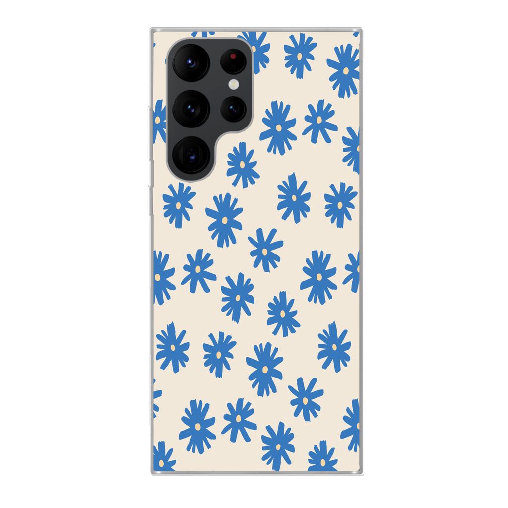 MuchoWow Handyhülle Schutzhülle Hülle für Samsung Galaxy S22 Ultra Blume - Muster - Minimalismus Silikon Softcase Handy Hülle - Abbildung