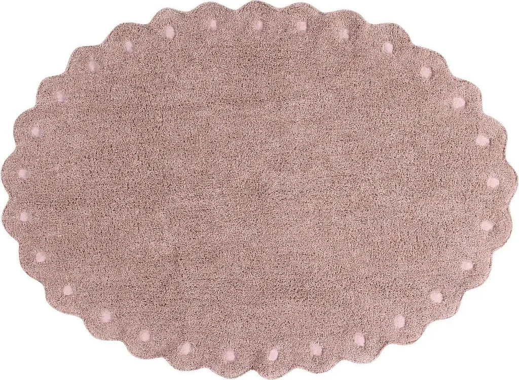 Grand tapis de chambre enfant ovale coloris Nude Vintage style bohème