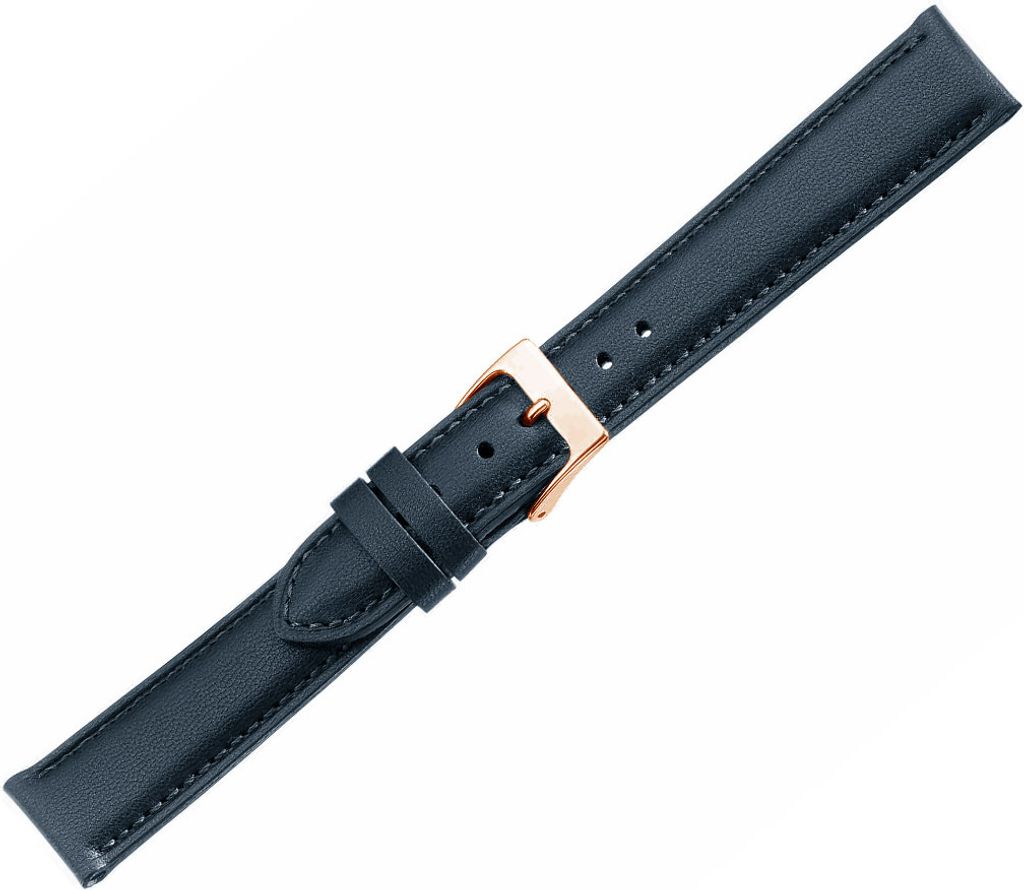 Herzog Italo-Vegan > Uhrenarmband blau > recycelter Kunststoff , Stegbreite:20mm, Schließe:Roséfarben