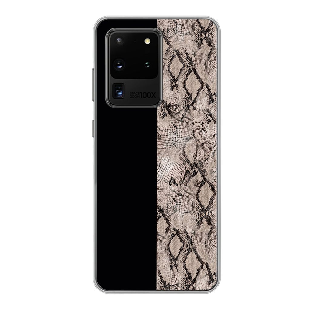 MuchoWow Handyhülle Schutzhülle Hülle für Samsung Galaxy S20 Ultra Schlangen - Design - Reptilien Silikon Softcase Handy Hülle - Karteninhaber