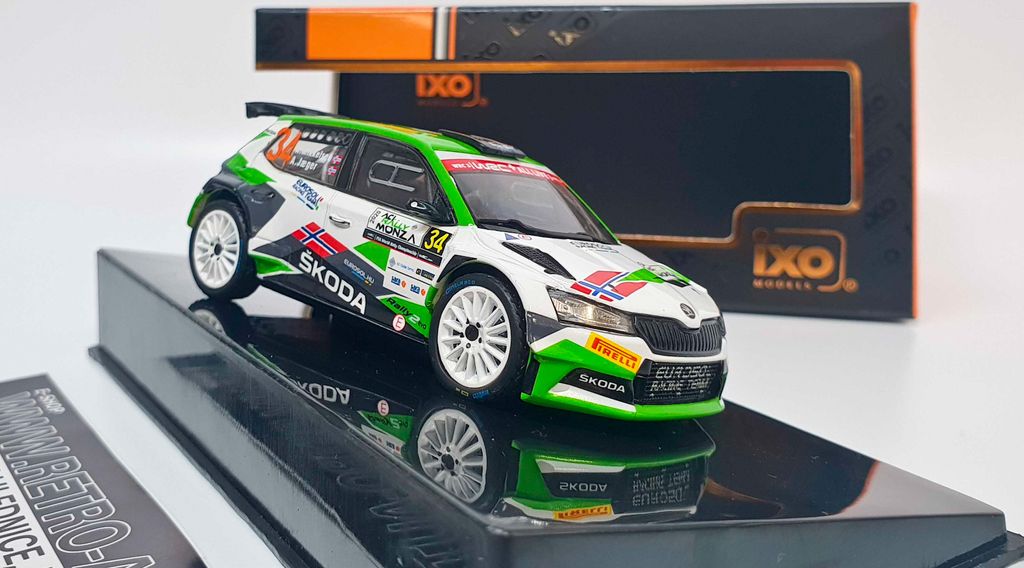 IXO 1:43 Skoda Fabia R5 Evo, No.34, Rallye WM, Rallye Monza, A.Mikkelsen/A.Synne